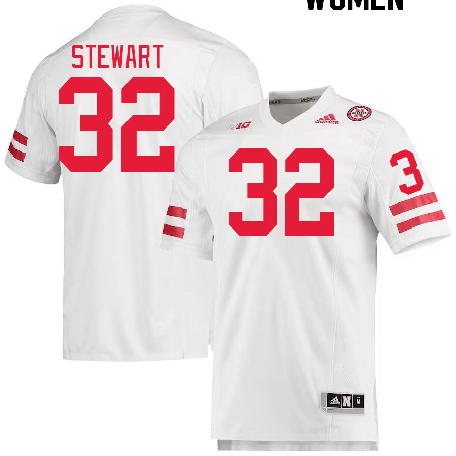 Women #32 Rahmir Stewart Nebraska Cornhuskers College Football Jerseys Stitched Sale-White